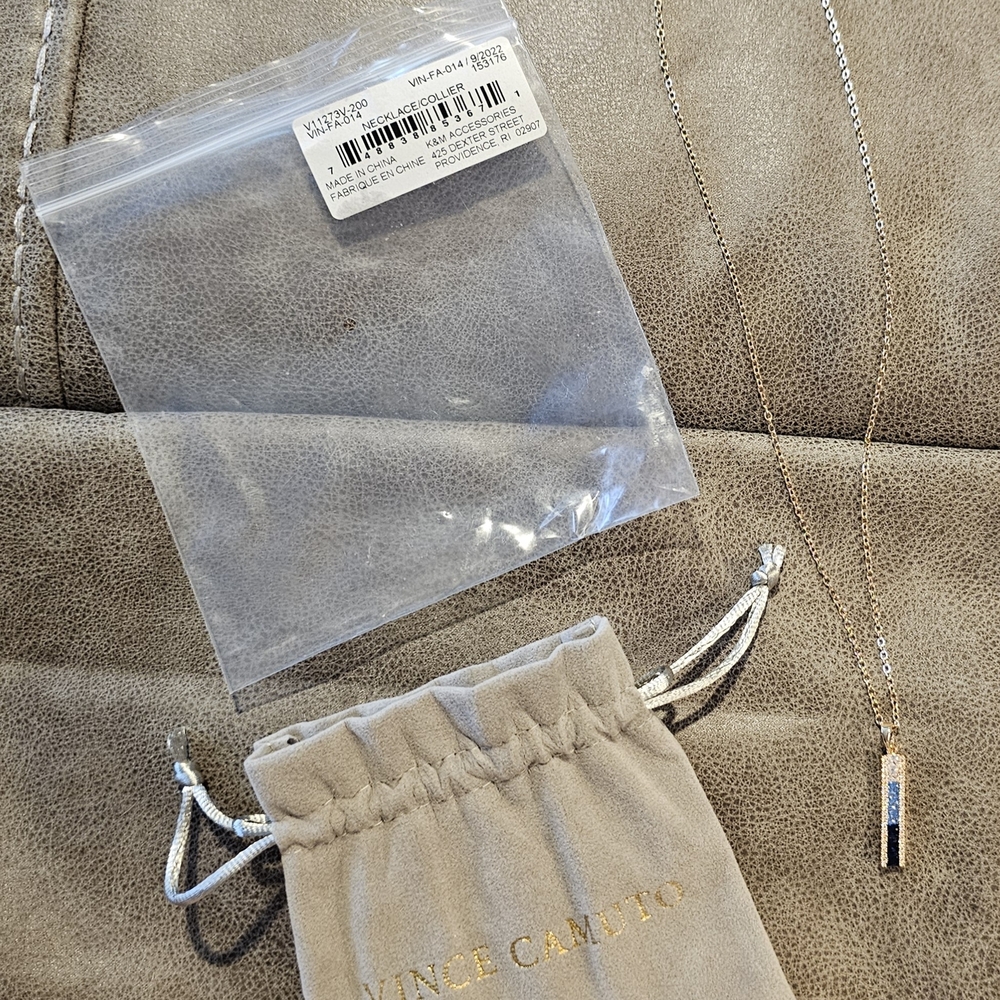 Vince Camuto Gold Chain with Blue Pendant